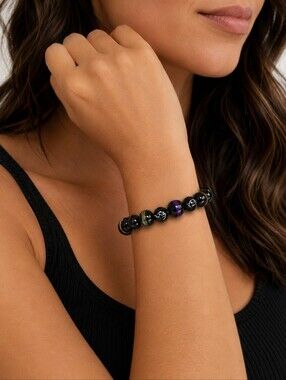 Handmade Unisex Glass Bead Stretch Bracelet